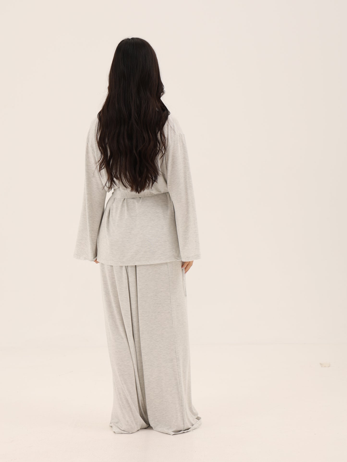 Lounge Kimono Robe Set- Fog