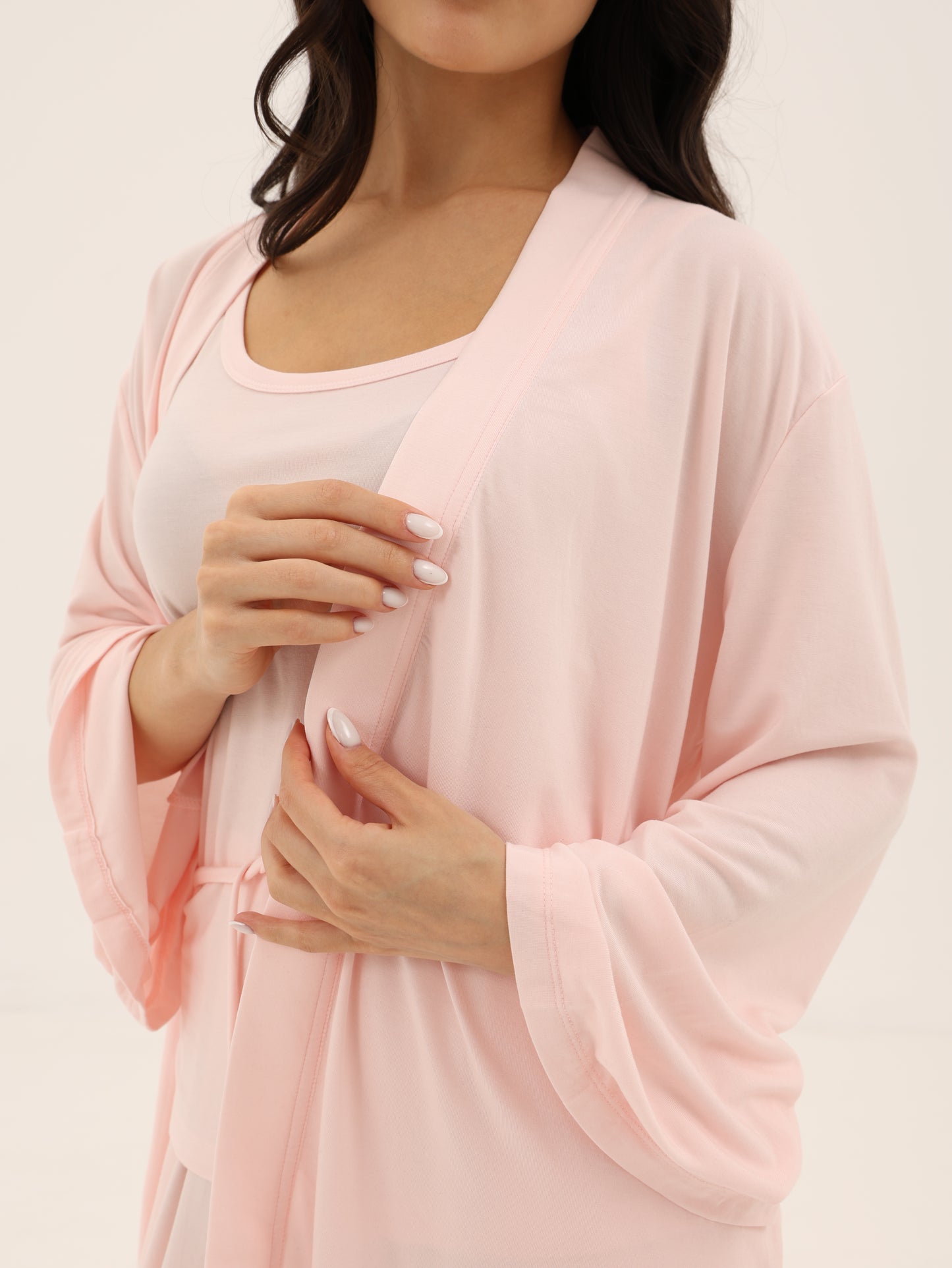 Lounge Kimono Robe Set - POWDER BLUSH
