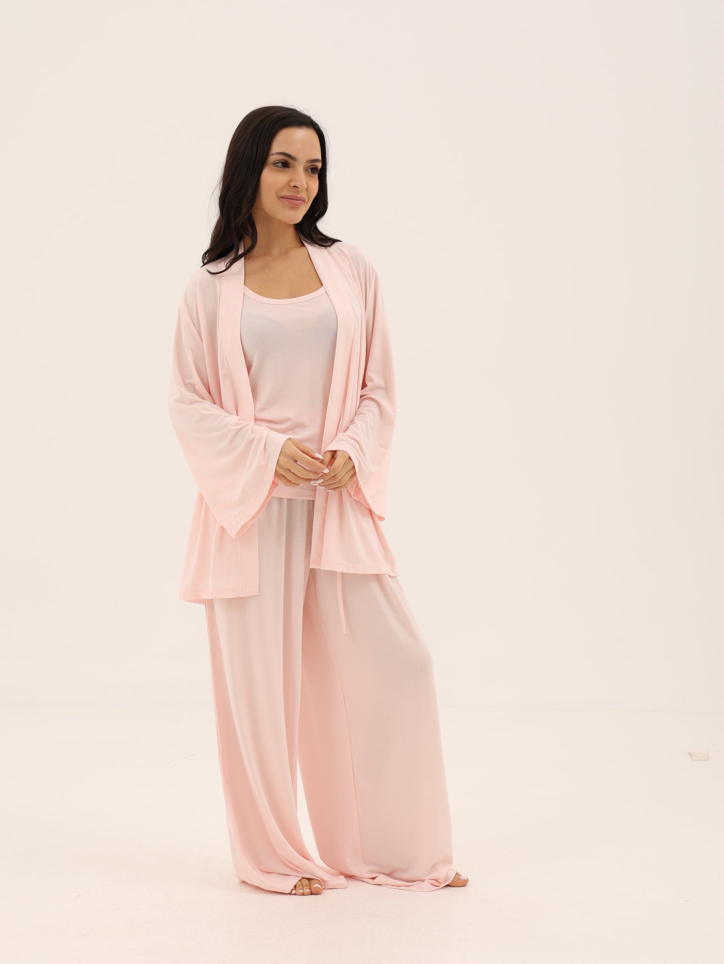 Lounge Kimono Robe Set - POWDER BLUSH