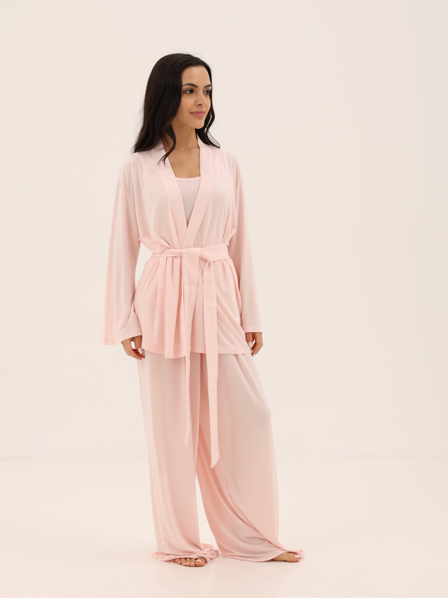 Lounge Kimono Robe Set - POWDER BLUSH
